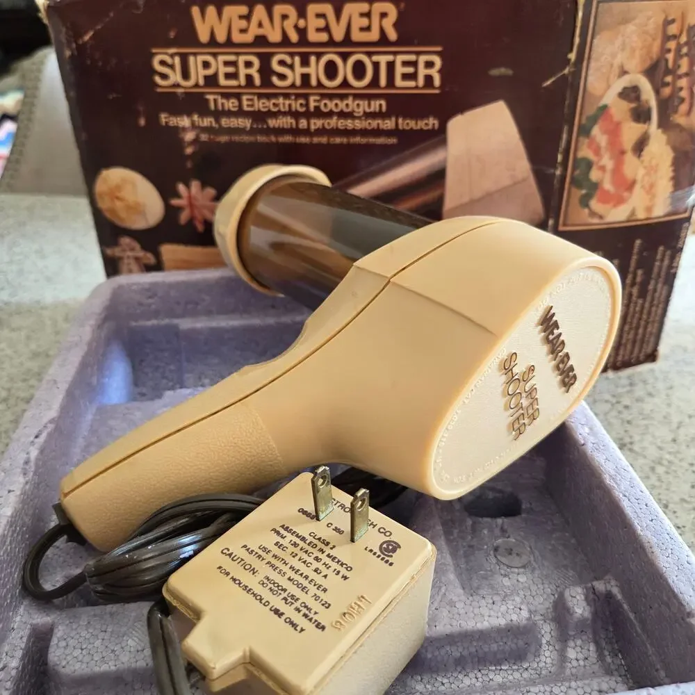 VTG Wear-Ever Super Shooter 70123 Electric Foodgun Cookie Press, 1 missing disc